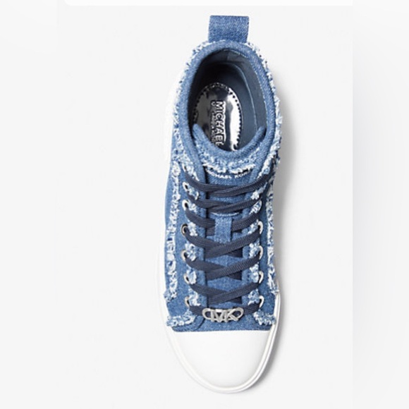 Michael Kors Evy High-Top Denim Sneakers Size 8.5 – Brand New in Box - Picture 1 of 12